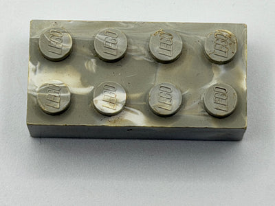 Light Gray & White Marbled, 1970's Grangemouth Test 2x4 Brick