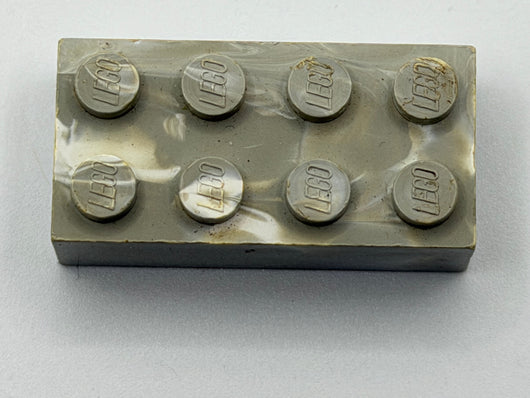 Light Gray & White Marbled, 1970's Grangemouth Test 2x4 Brick
