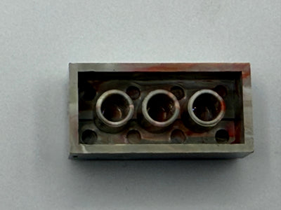 Light Gray w/ Red & White Marbled, 1970's Grangemouth Test 2x4 Brick