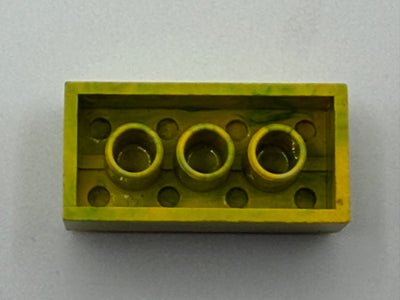 Yellow with Blue Marbled, 1970's Grangemouth Test 2x4 Brick