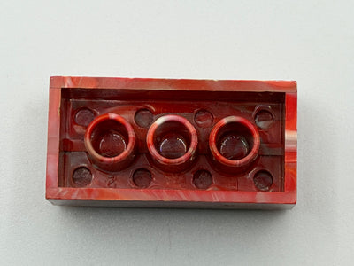 Red, White & Gray Marbled, 1970's Grangemouth Test 2x4 Brick