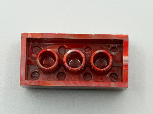 Red, White & Gray Marbled, 1970's Grangemouth Test 2x4 Brick