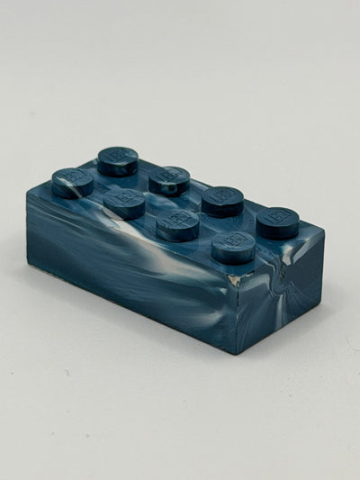 Blue & White Marbled, 1970's Grangemouth Test 2x4 Brick