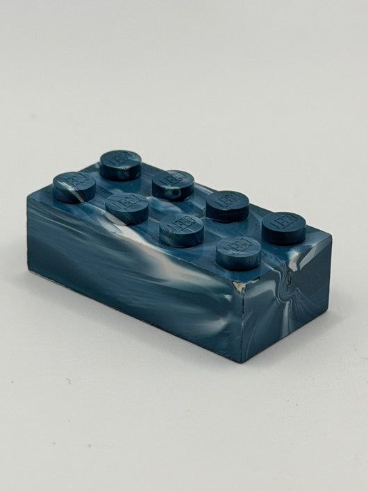 Blue & White Marbled, 1970's Grangemouth Test 2x4 Brick