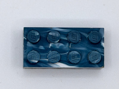 Blue & White Marbled, 1970's Grangemouth Test 2x4 Brick