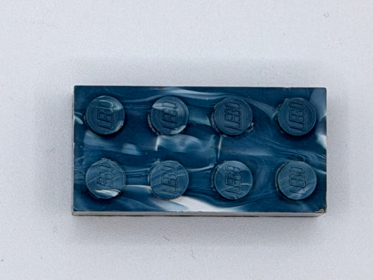 Blue & White Marbled, 1970's Grangemouth Test 2x4 Brick