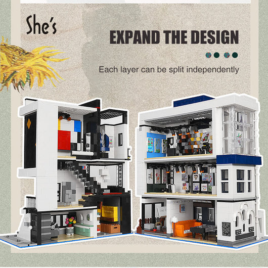 MK 16043 Art Gallery Showcase 3-Layer MOC Building Set | 3,536 PCS