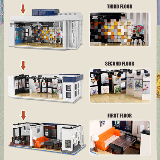 MK 16043 Art Gallery Showcase 3-Layer MOC Building Set | 3,536 PCS