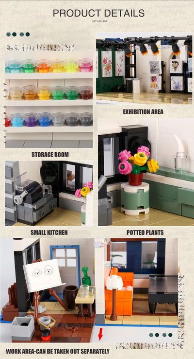 MK 16043 Art Gallery Showcase 3-Layer MOC Building Set | 3,536 PCS