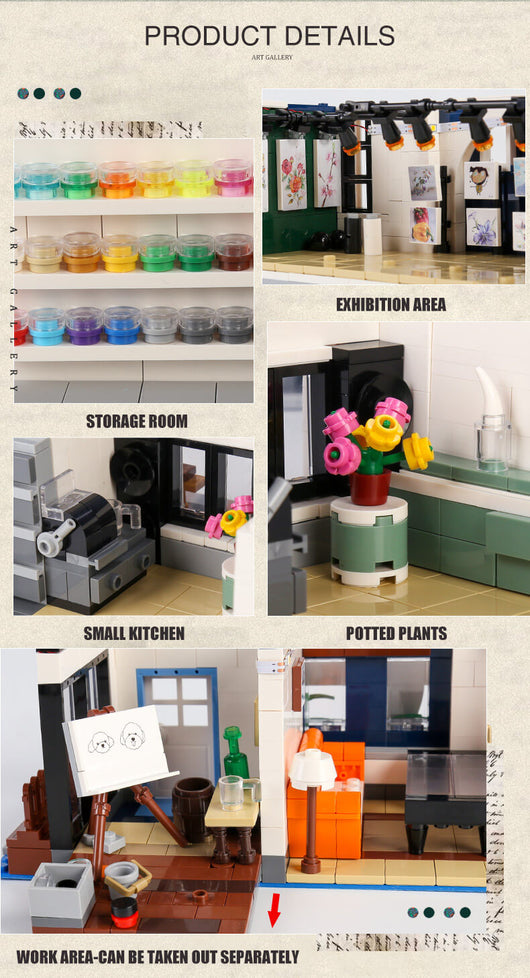 MK 16043 Art Gallery Showcase 3-Layer MOC Building Set | 3,536 PCS