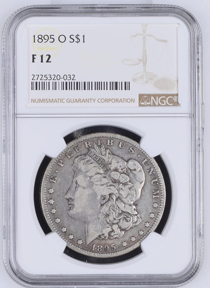 1895-O S$1 Morgan Silver Dollar F12 NGC