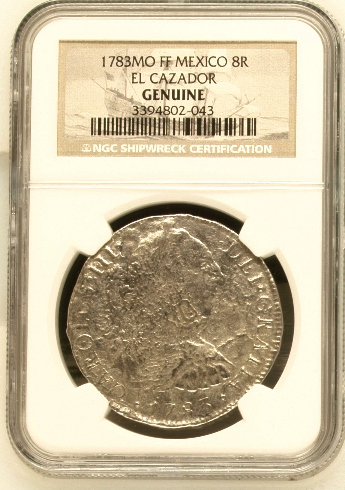 1783MO FF Mexico 8R El Cazador Genuine NGC Shipwreck