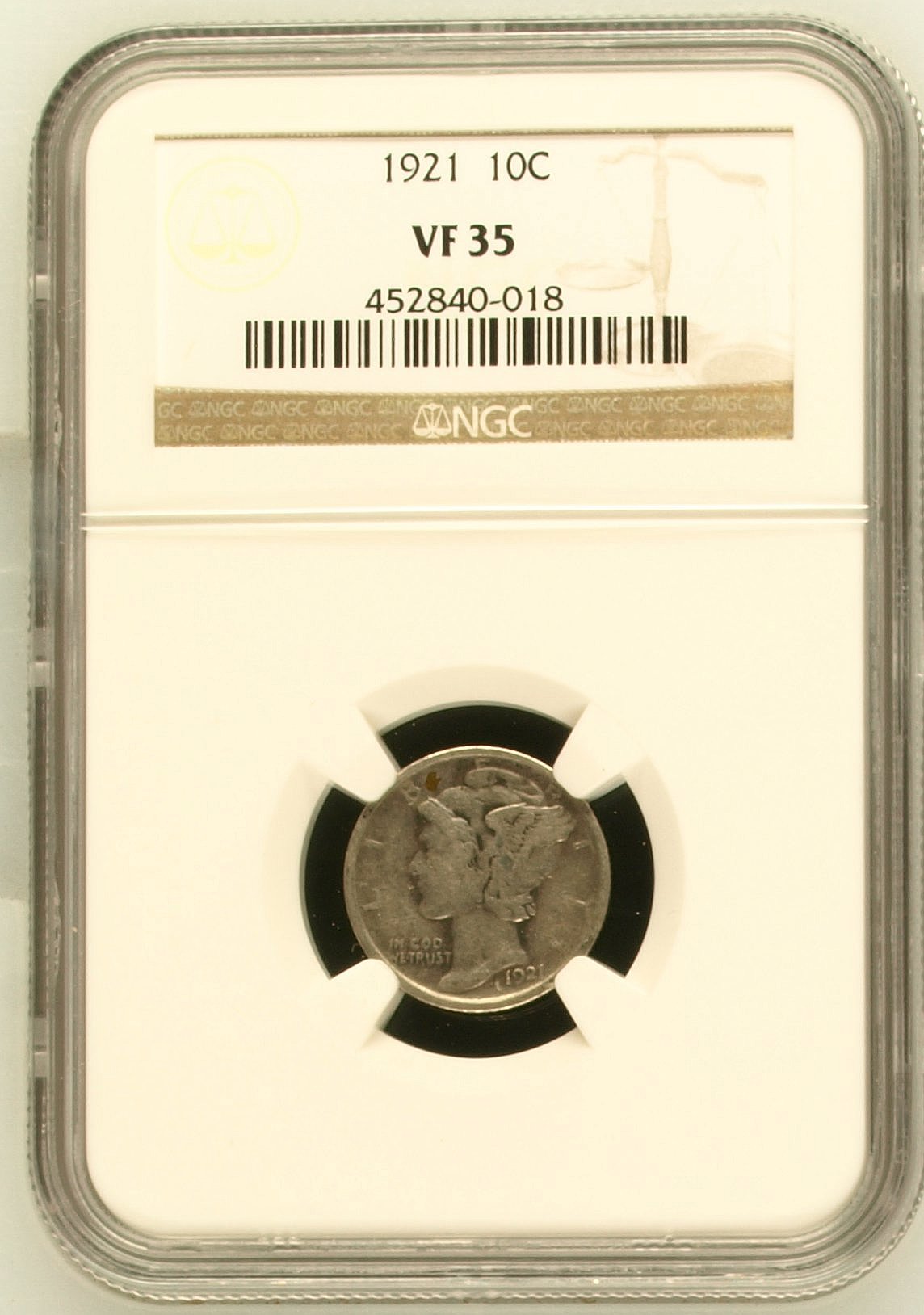 1921 10c Mercury Dime VF35 NGC