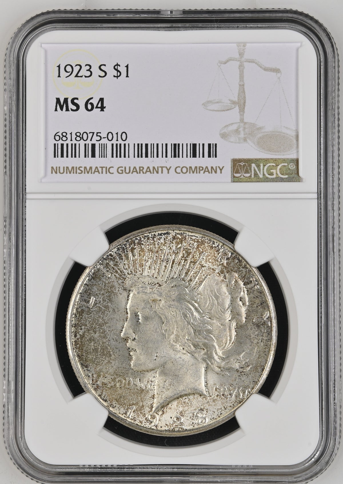 1923-S Peace Dollar MS64 NGC