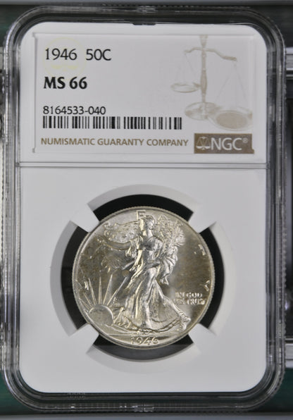 1946 50C Walking Liberty Half Dollar - MS66 NGC