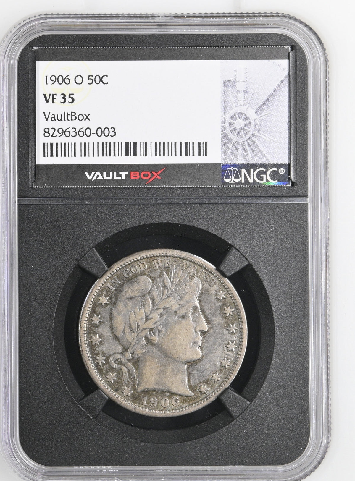 Vaultbox 1906-O 50C Barber Half Dollar VF35 NGC