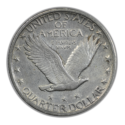 1918-S Standing Liberty Quarter 25C Raw XF/AU Extra Fine / About Uncirculated