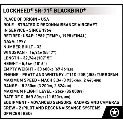 EXECUTIVE EDITION Lockheed SR-71 Blackbird: COBI Set #5890