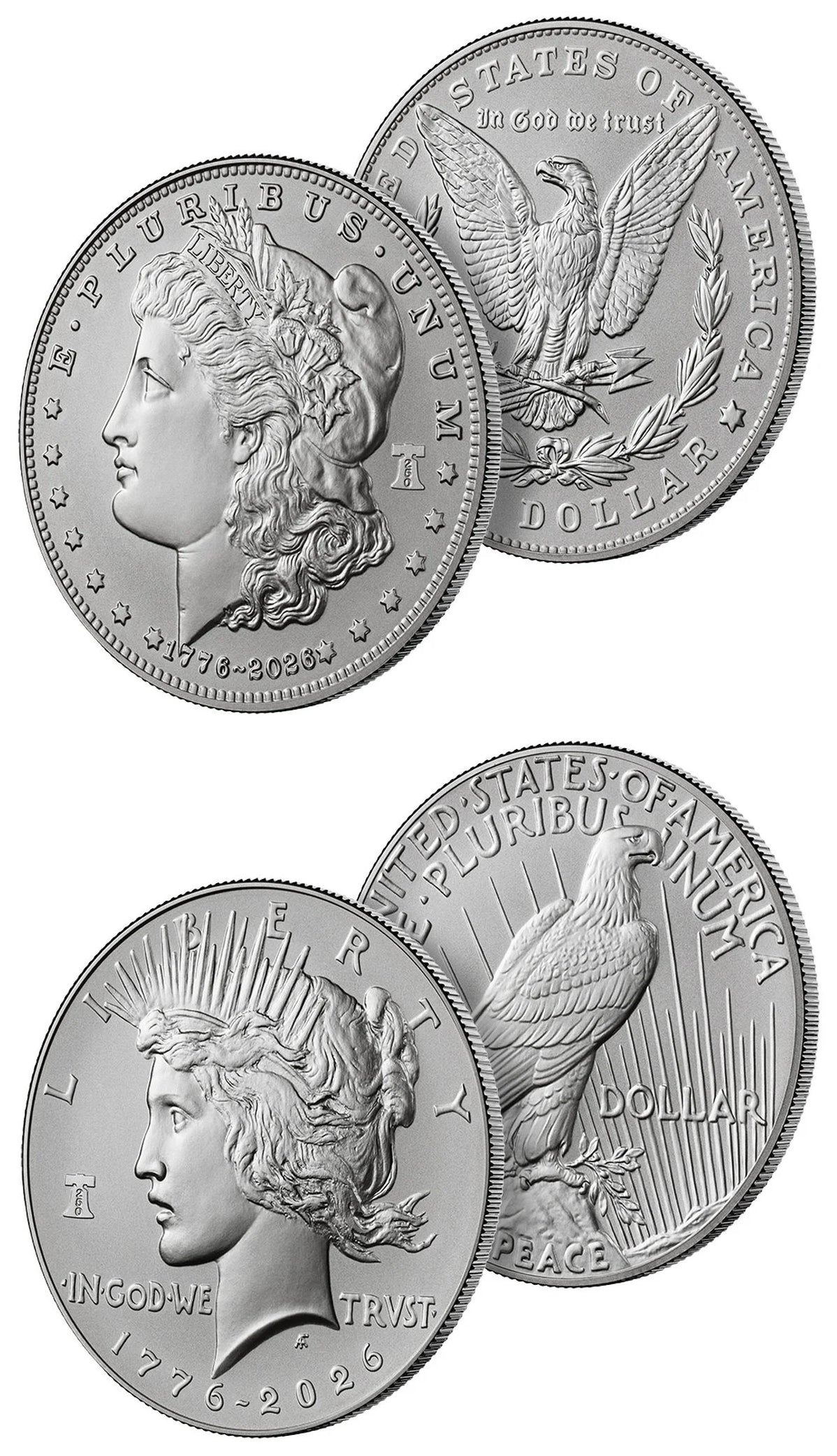 2026-W Morgan and Peace Dollar Enhanced 2-Coin Set NGC MS70 AR Congress 250 Label