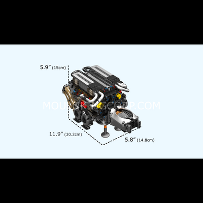 MK 10131 BGT Motorised W16 Engine Building Set | 952 Pcs