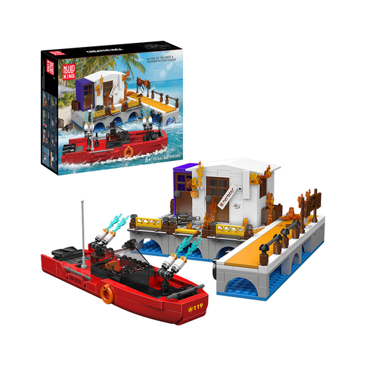 MK 10144 Dock Fire & Kitten Rescue Building Set | 588 Pcs