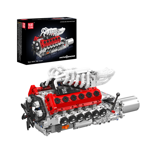 MK 10210 Motorized V12 Naturally Aspirated Engine Model Building Block Set | 1,366 Pcs
