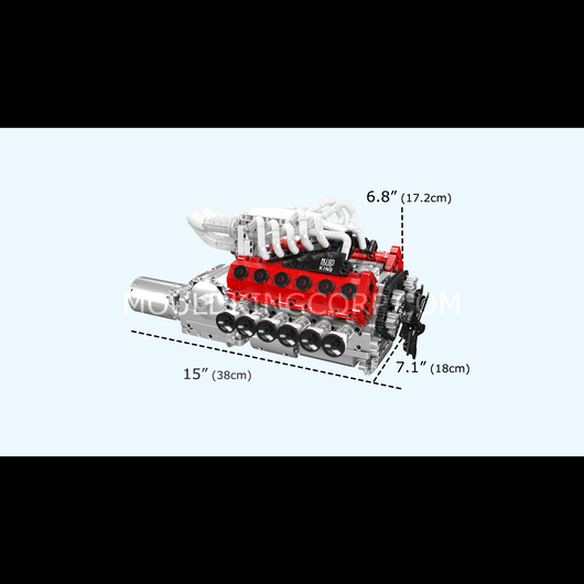 MK 10210 Motorized V12 Naturally Aspirated Engine Model Building Block Set | 1,366 Pcs