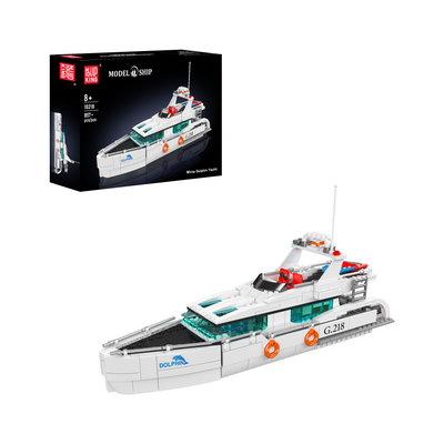 MK 10218 White Dolphin Yacht Building Set | 857 Pcs