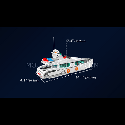 MK 10218 White Dolphin Yacht Building Set | 857 Pcs