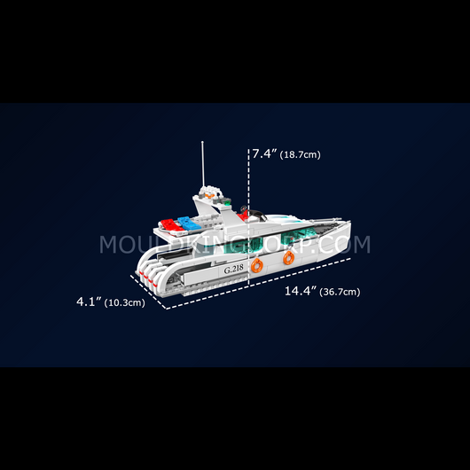 MK 10218 White Dolphin Yacht Building Set | 857 Pcs