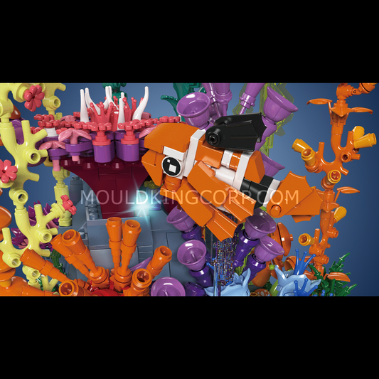 MK 10270 Light-Up Coral Reef Aquarium & Acrylic Case Building Set | 2,428 Pcs