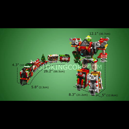 MK 12028 2in1 Transformer Christmas Train Building Set | 1,522 PCS
