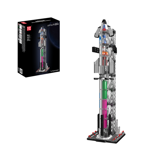 MK 21077 Chrome Starship & Launch Tower Building Set | 1,231 Pcs