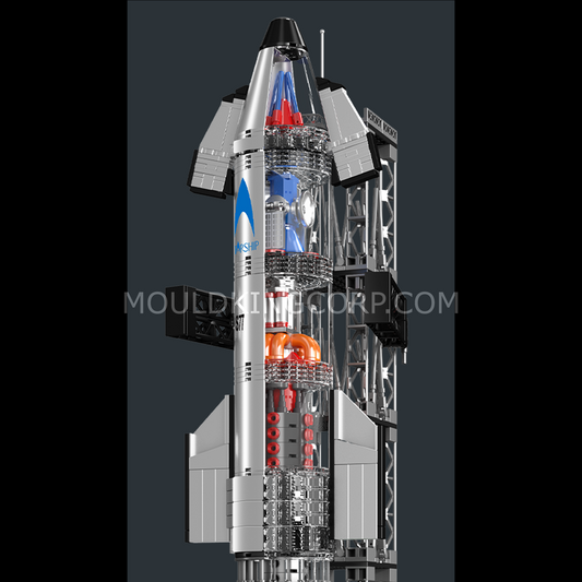 MK 21077 Chrome Starship & Launch Tower Building Set | 1,231 Pcs