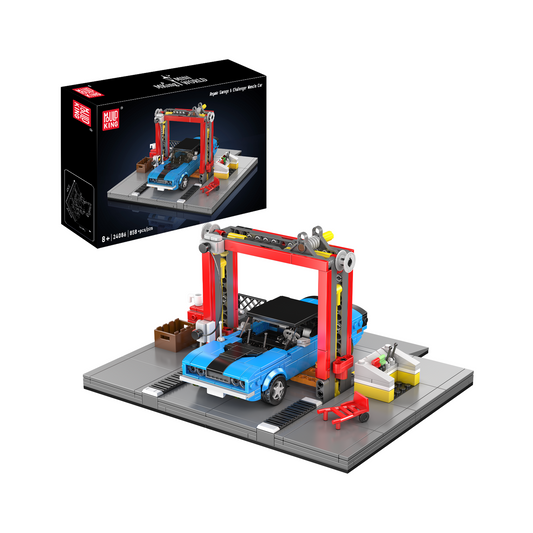 MK 24086 Garage Workshop & Challenger Muscle Car Building Set | 858 Pcs