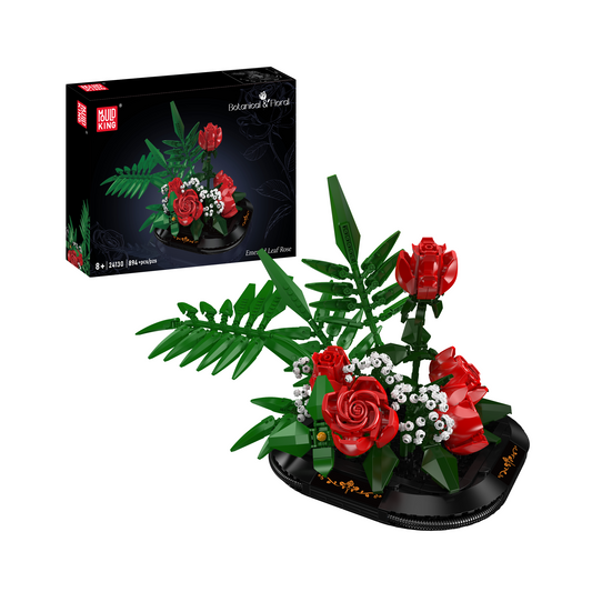 MK 24130 Red Rose & Baby's Breath Bouquet Building Set | 894 Pcs