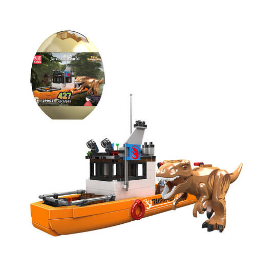 MK 29002 T-Rex Dinosaur Transport Vessel Dino Egg Building Set | 427 Pcs