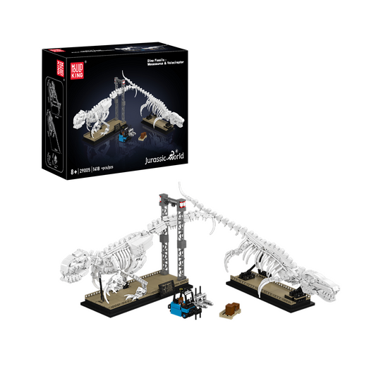 MK 29005 Mosasaurus & Velociraptor Fossil Display Model Building Set | 1418 Pcs