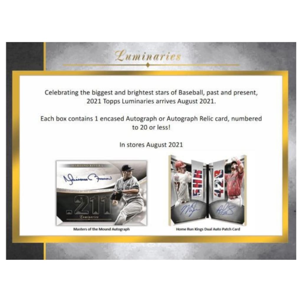 2021 Topps Luminaries Baseball {August 2021}