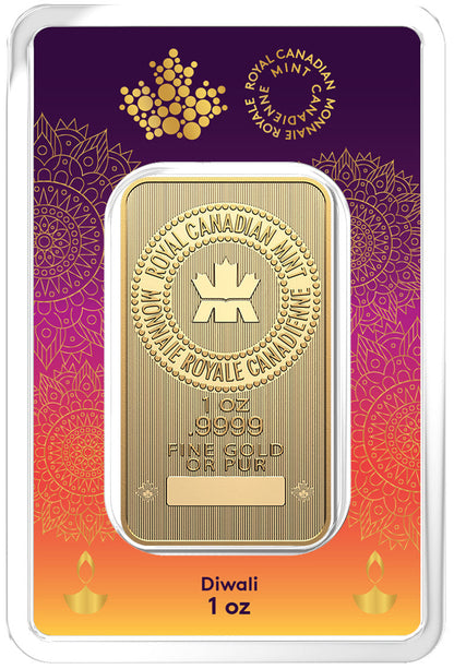2024 1 oz RCM Celebrate Diwali Gold Bar Fine w/Assay